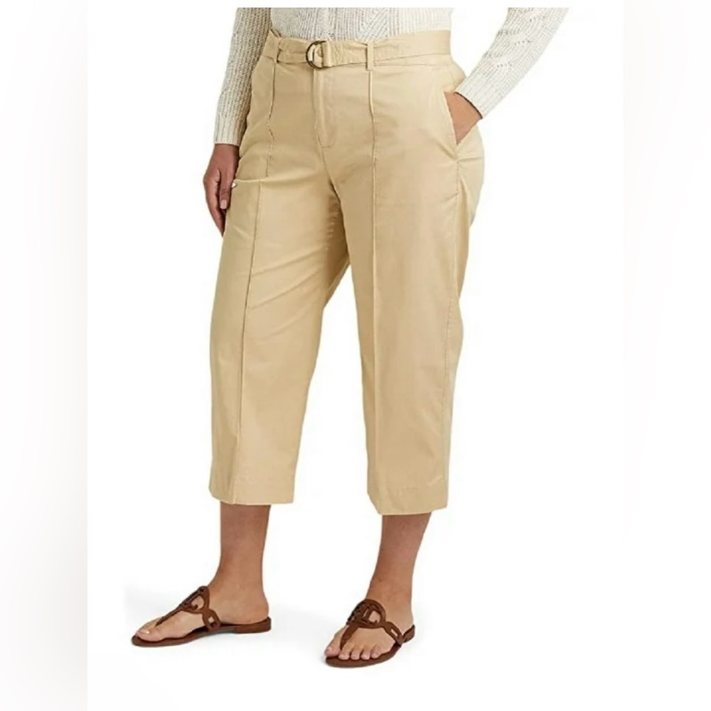 Lauren Ralph Lauren Black Label Plus Size 22W  Micro-Sand Wide Leg Pants
